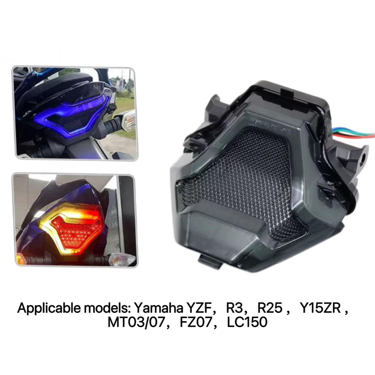 Integrated LED Tail Light with Turn Signals for Yamaha YZF R3 / R25 / MT-03 / MT-07 (Smoke Lens)