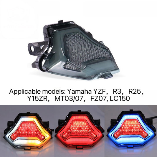 Integrated LED Tail Light with Turn Signals for Yamaha YZF R3 / R25 / MT-03 / MT-07 (Smoke Lens)
